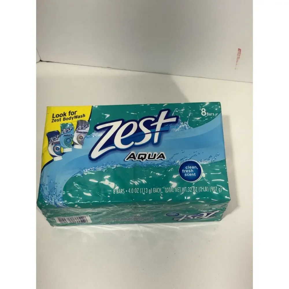 Zest Aqua Pure Scent Hydrating Effects Bar Soap, 8x 4 oz Bars (32 oz) New‎ Rare